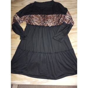 2/$10 Leopard ruffle dress large